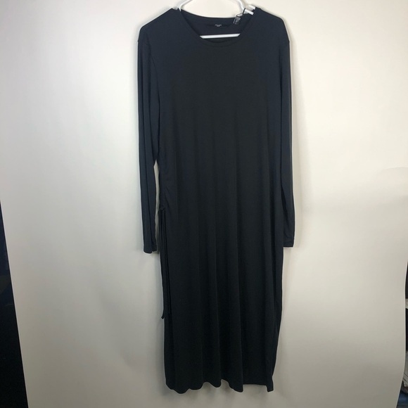Vero Moda Curve long black dress tencel modal long sleeved crew neck 2X - Picture 2 of 14